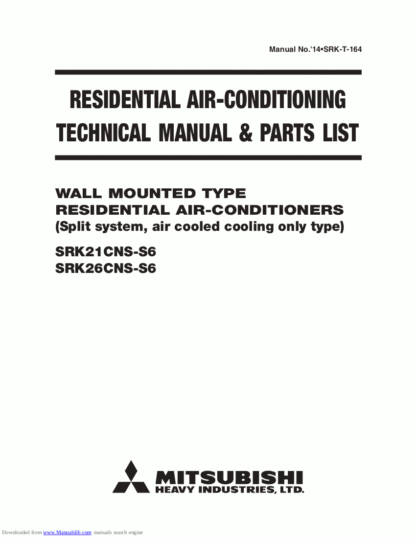 Mitsubishi Air Conditioner Service Manual 191