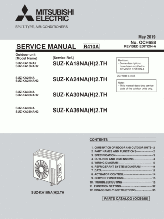 Mitsubishi Air Conditioner Service Manual 198