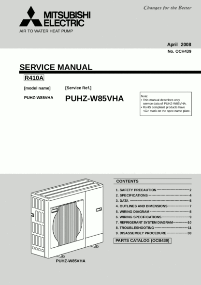 Mitsubishi Heat Pump Service Manual 02