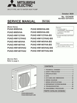 Mitsubishi Heat Pump Service Manual 13