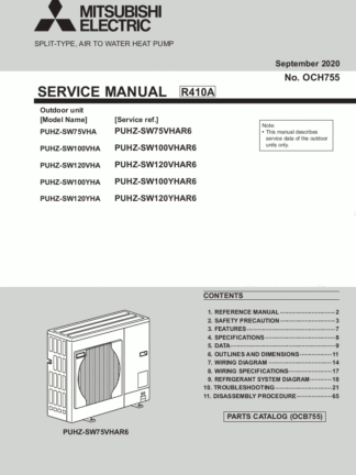 Mitsubishi Heat Pump Service Manual 14
