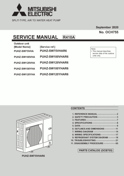 Mitsubishi Heat Pump Service Manual 14