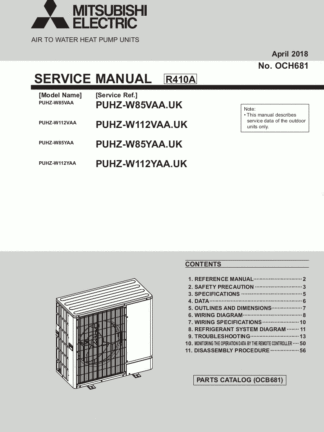 Mitsubishi Heat Pump Service Manual 20