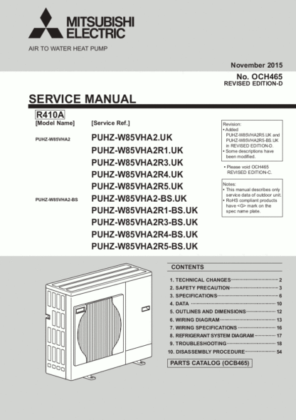 Mitsubishi Heat Pump Service Manual 22