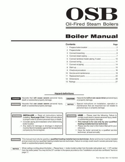 OSB Boiler Service Manual 01