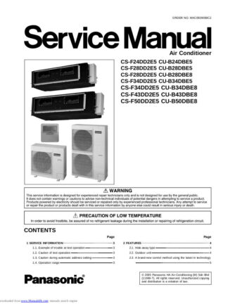 Panasonic Air Conditioner Service Manual 107