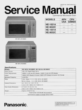 Panasonic Microwave Oven Service Manual 01