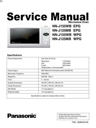 Panasonic Microwave Oven Service Manual 21