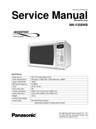 Panasonic Microwave Oven Service Manual 25