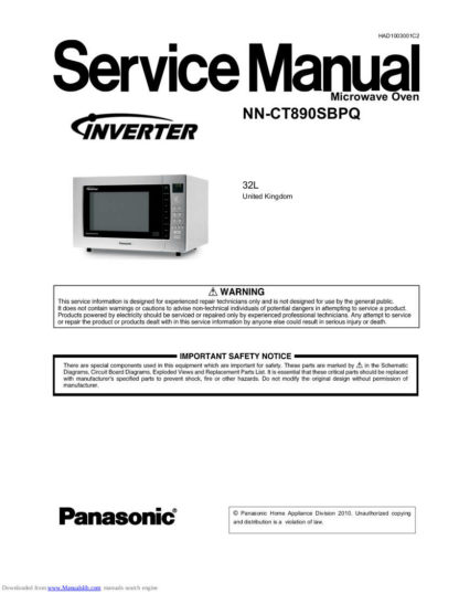Panasonic Microwave Oven Service Manual 32
