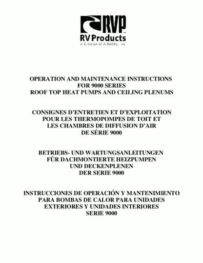 RVP Heat Pump Service Manual 0505