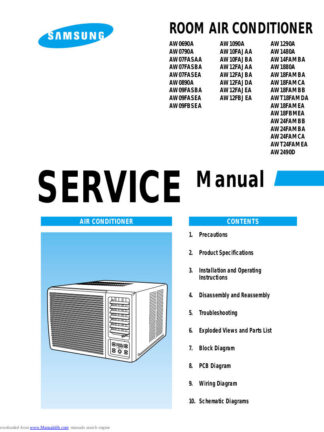 Samsung Air Conditioner Service Manual 198