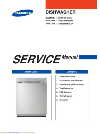 Samsung Dishwasher Service Manual 04