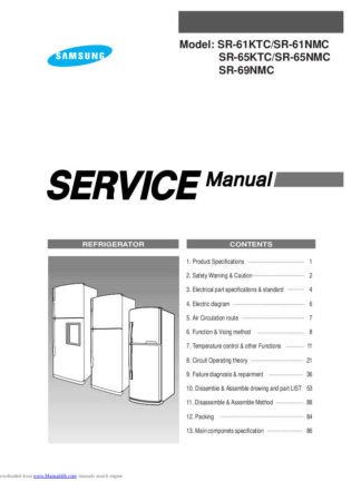 Samsung Refrigerator Service Manual 78