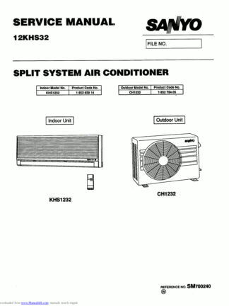 Sanyo Air Conditioner Service Manual 53