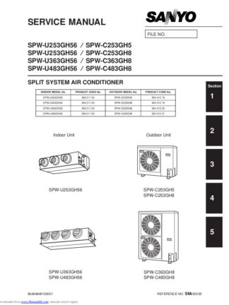 Sanyo Air Conditioner Service Manual 56