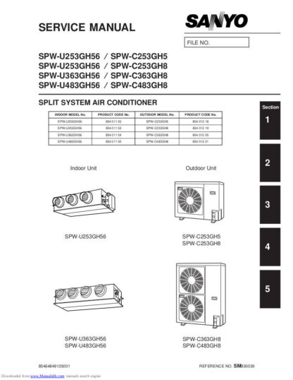 Sanyo Air Conditioner Service Manual 56