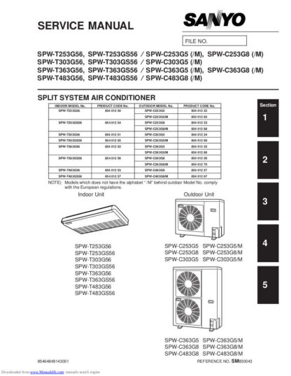 Sanyo Air Conditioner Service Manual 65