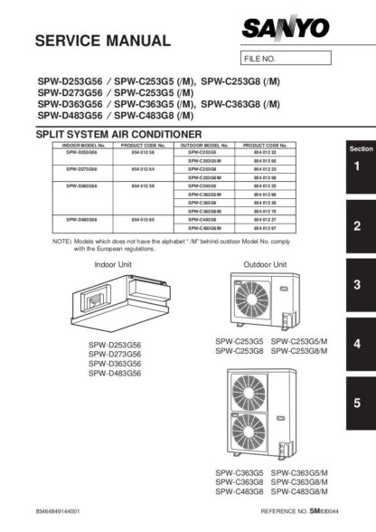 Sanyo Air Conditioner Service Manual 67