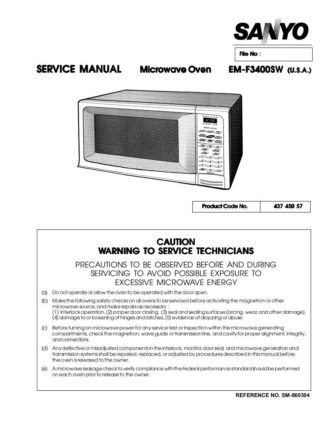 Sanyo Microwave Oven Service Manual 22