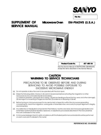 Sanyo Microwave Oven Service Manual 23