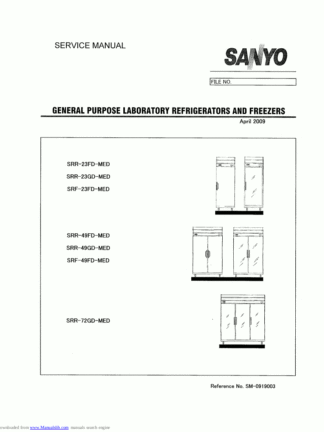 Sanyo Refrigerator Service Manual 10