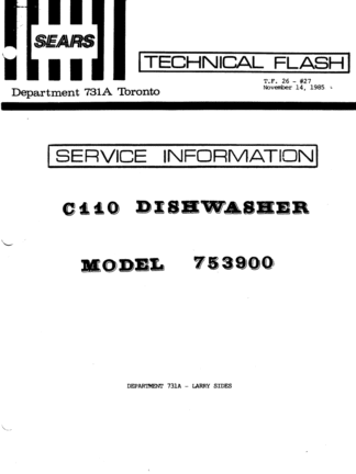 Sears Dishwasher Service Manual 02