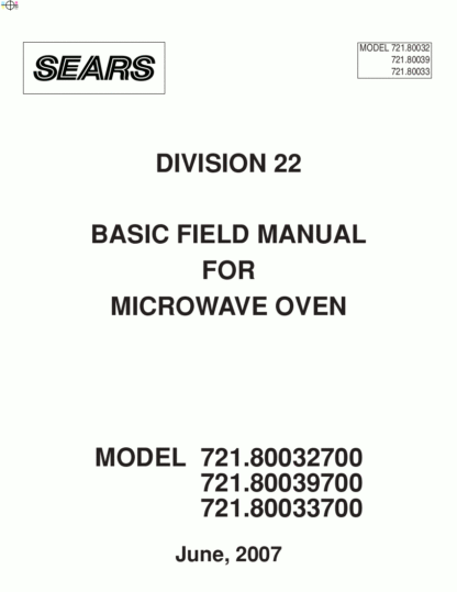 Sears Microwave Oven Service Manual 01