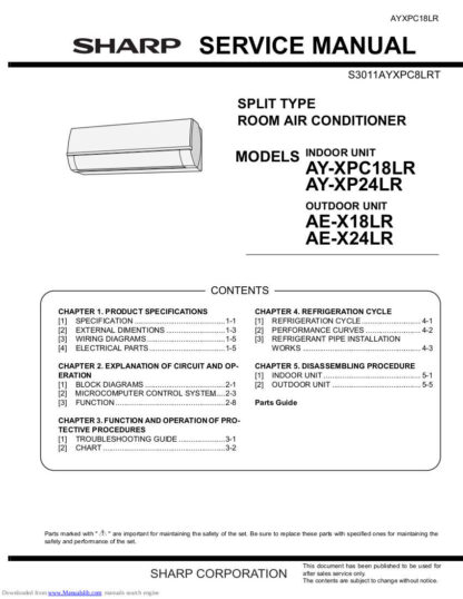 Sharp Air Conditioner Service Manual 04