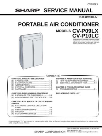 Sharp Air Conditioner Service Manual 05