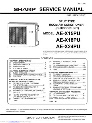 Sharp Air Conditioner Service Manual 06