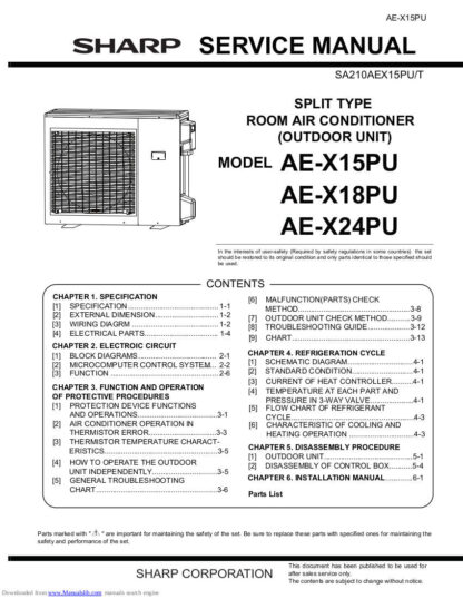 Sharp Air Conditioner Service Manual 06