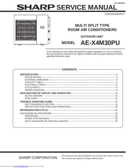 Sharp Air Conditioner Service Manual 07