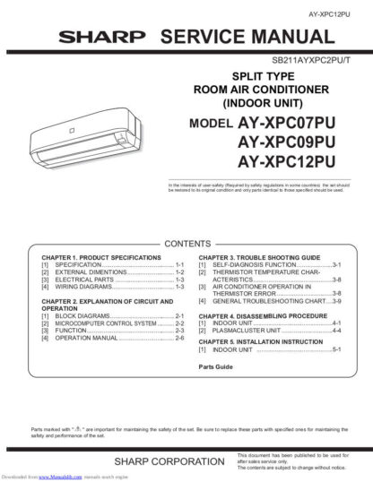 Sharp Air Conditioner Service Manual 08