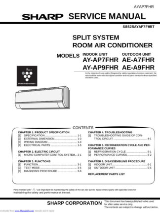 Sharp Air Conditioner Service Manual 09