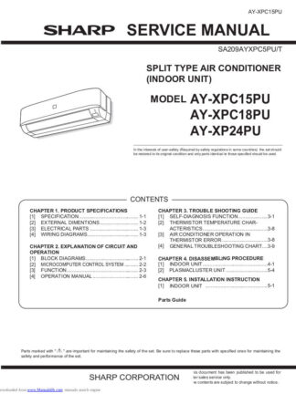 Sharp Air Conditioner Service Manual 10