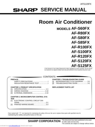 Sharp Air Conditioner Service Manual 11