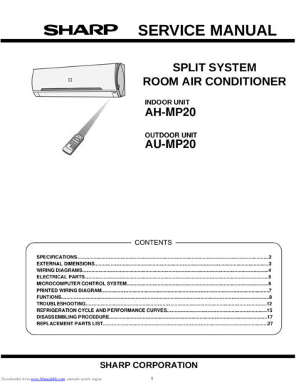 Sharp Air Conditioner Service Manual 12