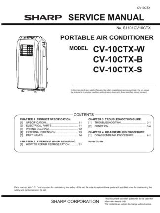 Sharp Air Conditioner Service Manual 13