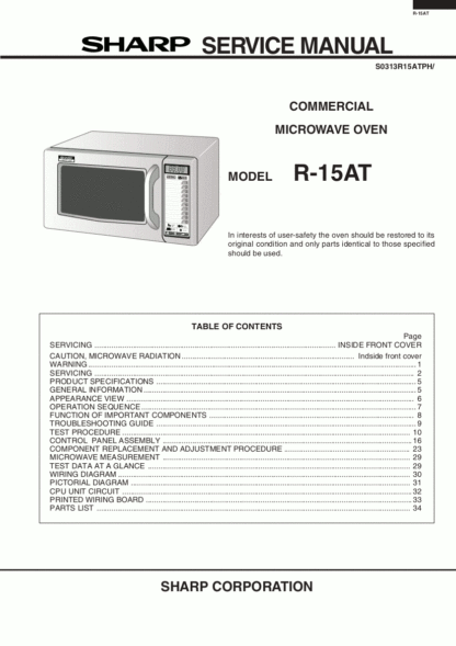 Sharp Microwave Oven Service Manual 06