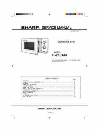 Sharp Microwave Oven Service Manual 13