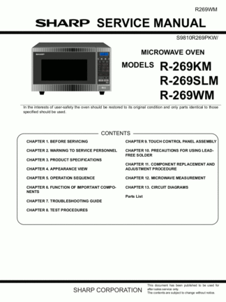 Sharp Microwave Oven Service Manual 21