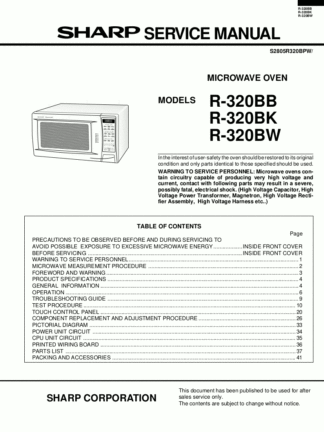 Sharp Microwave Oven Service Manual 22