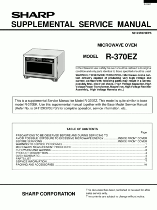 Sharp Microwave Oven Service Manual 23
