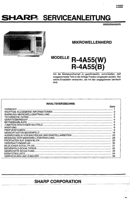 Sharp Microwave Oven Service Manual 28