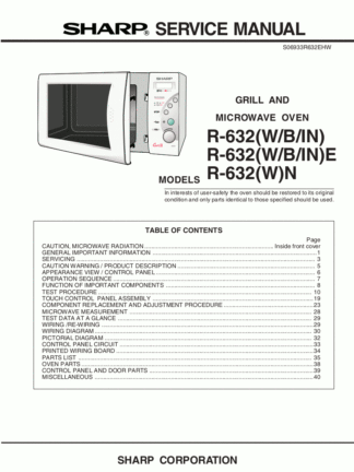 Sharp Microwave Oven Service Manual 35