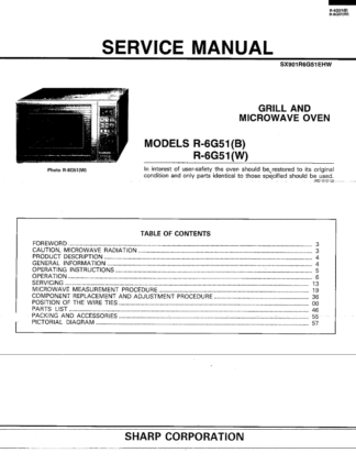 Sharp Microwave Oven Service Manual 37