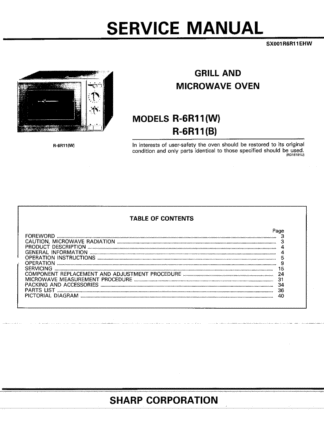Sharp Microwave Oven Service Manual 38