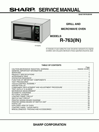 Sharp Microwave Oven Service Manual 41