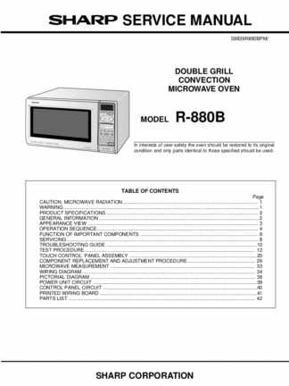 Sharp Microwave Oven Service Manual 48